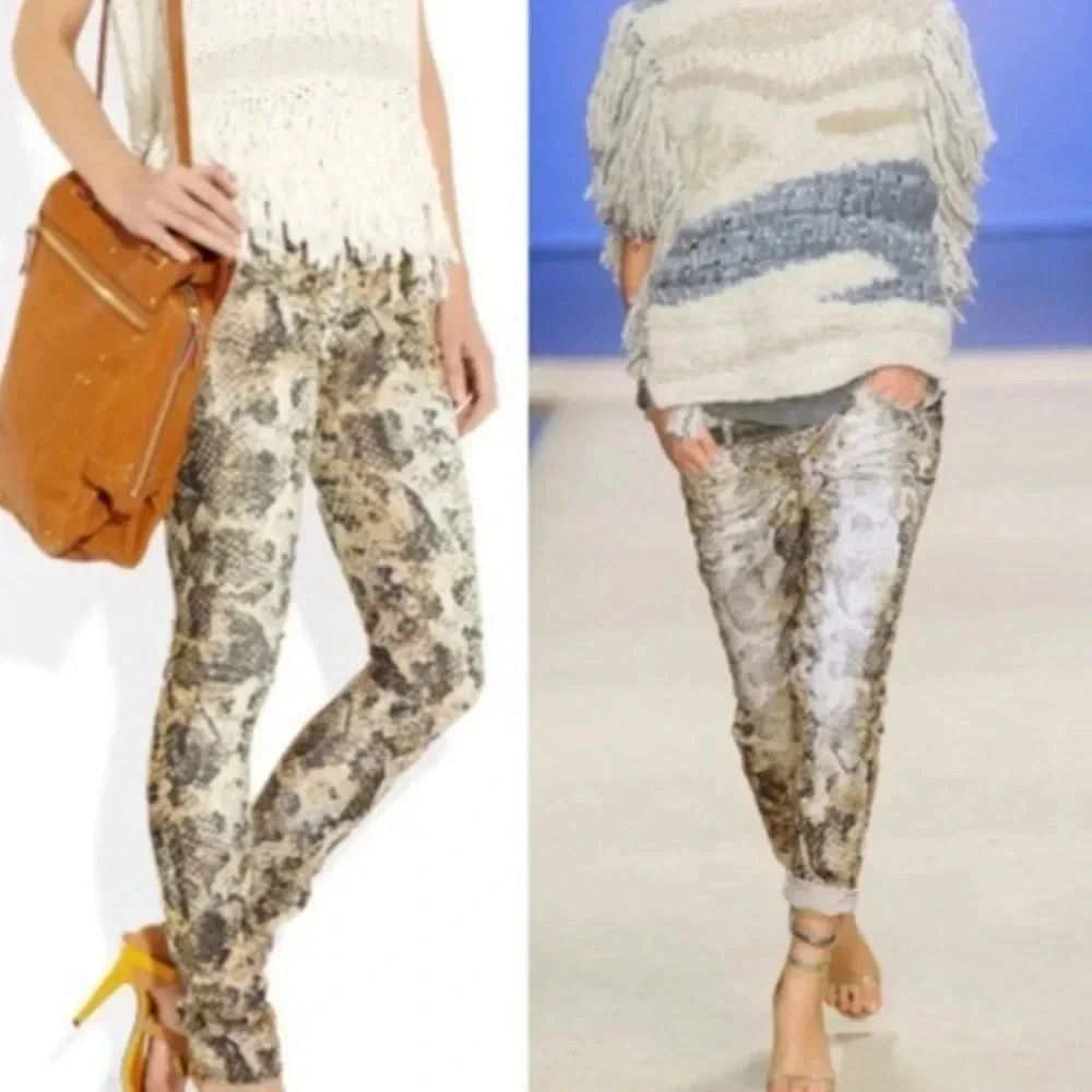 Isabel Marant snake print corduroy pants